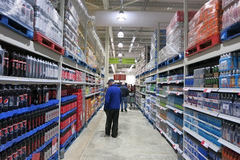 Beverages are piled high at Morrisons, Preston